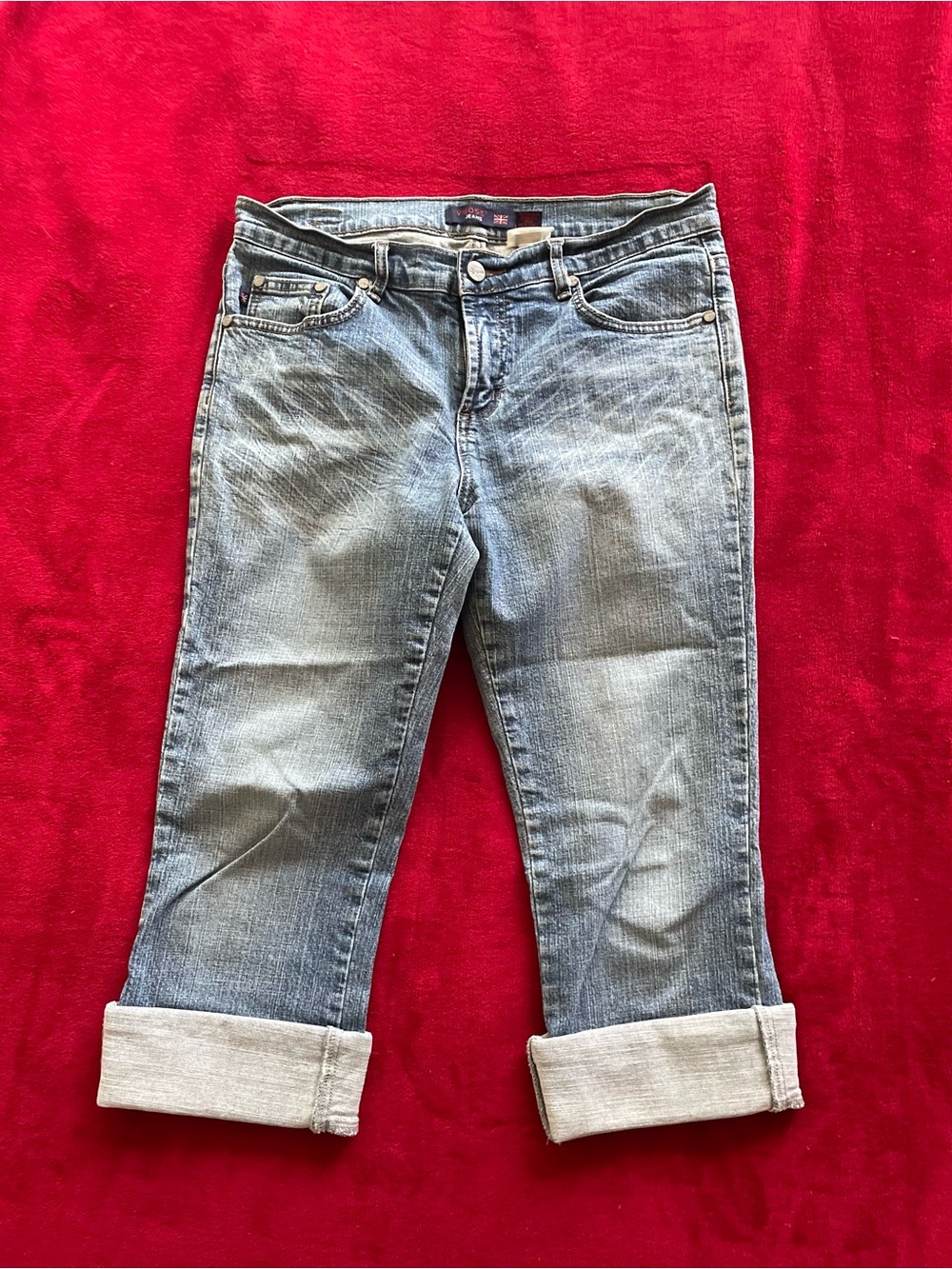 Vigoss Jeans Women's Juniors Capri Mid Rise Blue Denim Jeans Size: 9/10